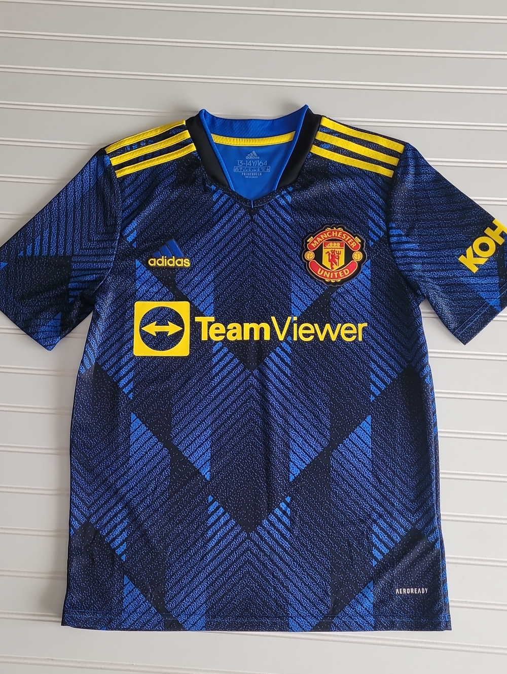 adidas Blue & Yellow Manchester United Youth Away Jersey